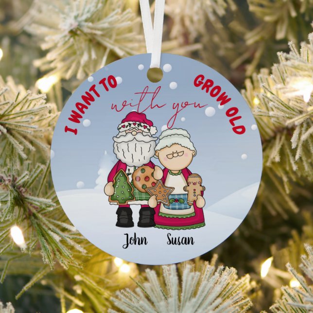 Adorno Metálico Quiero envejecer Con Ustedes Navidades Personaliza (in situ)