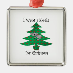 Adorno Metálico Quiero una koala para el navidad
