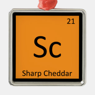 Adorno Metálico Química de queso cheddar fuerte Sc Tabla periódica