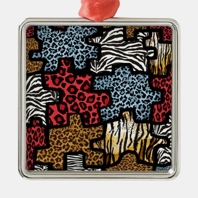 Adorno Metálico RAB Rockabilly Animal Print Puzzle (Frente)