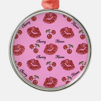 Adorno Metálico RAB Rockabilly Besos de Cereza en Rosa