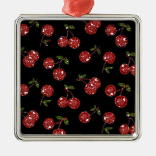 Adorno Metálico RAB Rockabilly Cerezas Muy Cerezas En Negro