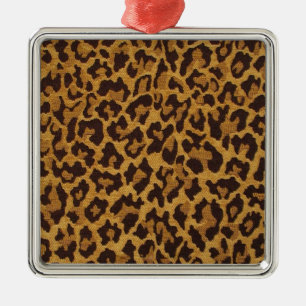 Adorno Metálico RAB Rockabilly Estampado Leopardo Marrón Dorado