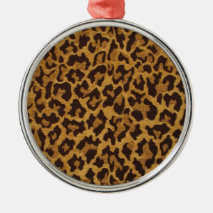 Adorno Metálico RAB Rockabilly Estampado Leopardo Marrón Dorado