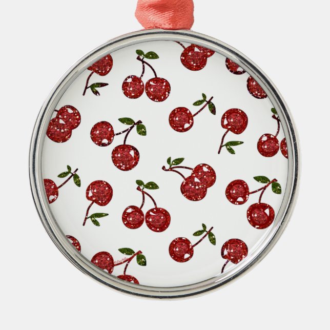 Adorno Metálico RAB Rockabilly Very Cherry Cherries On White (Frente)