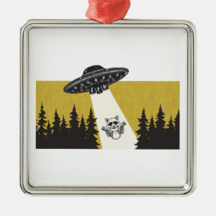 Adorno Metálico Raccoon UFO