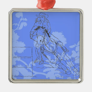 Adorno Metálico Racer De Barril De Flor Azul