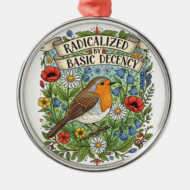 Adorno Metálico Radicalized by Basic Decency Aesthetic Art Bird (Frente)