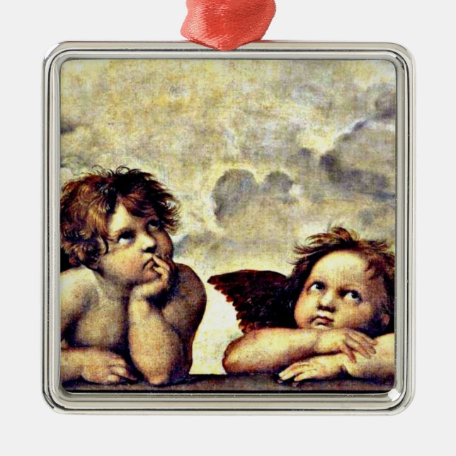 Adorno Metálico Rafael: Putti, detalle de la Virgen Madonna, (Frente)