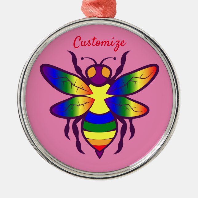 Adorno Metálico Rainbow Bee Thunder_Cove (Frente)