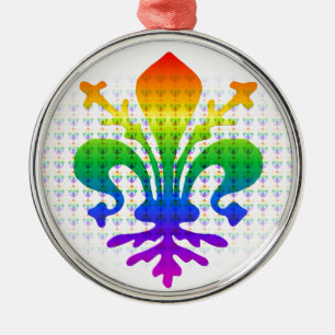 Adorno Metálico Rainbow Fleur-de-lis