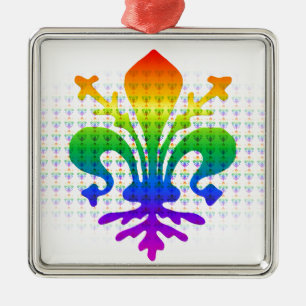 Adorno Metálico Rainbow Fleur-de-lis