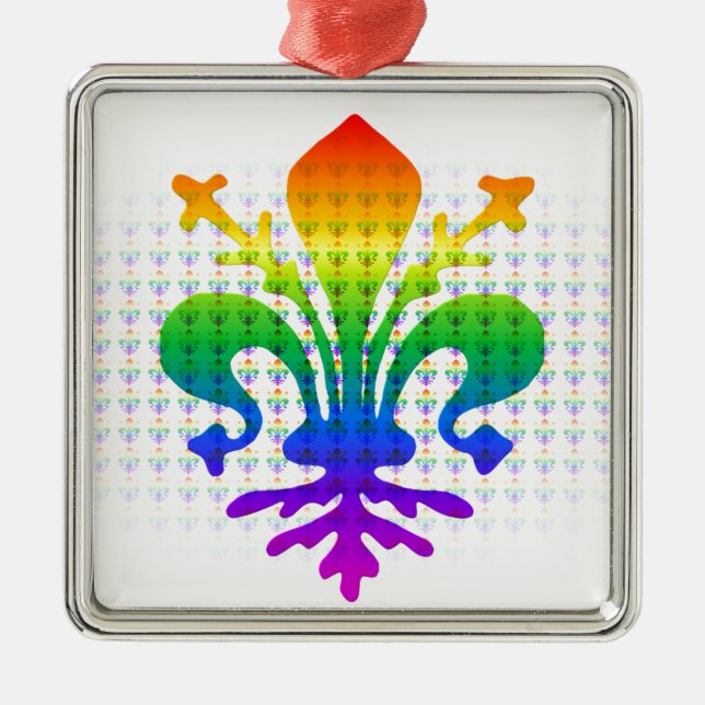 Adorno Metálico Rainbow Fleur-de-lis (Frente)
