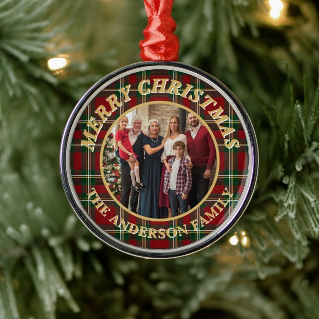 Adorno Metálico Ralph Lauren Tartan Plaid Family Photo Christmas (Árbol)