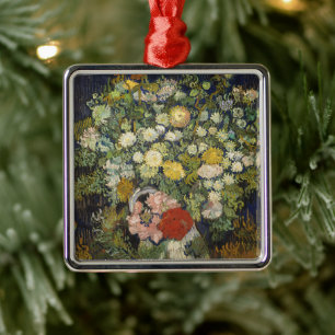 Adorno Metálico Ramo Floral Impresionista Vintage Van Gogh