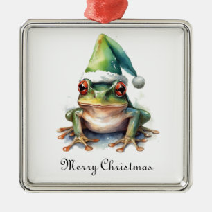 Adorno Metálico Rana de Navidades rojos, personalizado