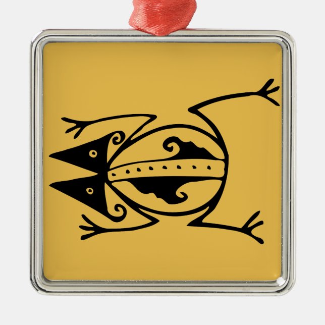 Adorno Metálico Rana tribal arte de la antigua tribu animal (Frente)