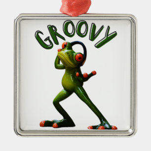 Adorno Metálico Rana verde Groovy