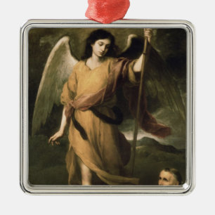 Adorno Metálico Raphael del arcángel con obispo Domonte