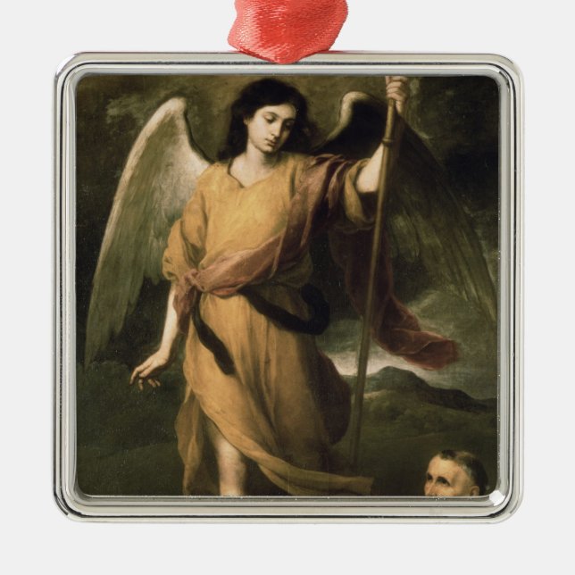 Adorno Metálico Raphael del arcángel con obispo Domonte (Frente)