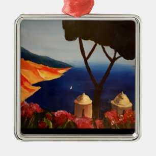 Adorno Metálico Ravello Salerno Italia Vista de la Costa Amalfitan