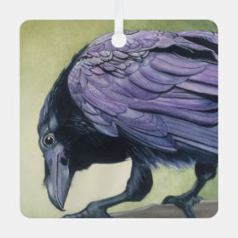 Adorno Metálico Raven Crow Lovers acuarela original Imprimir