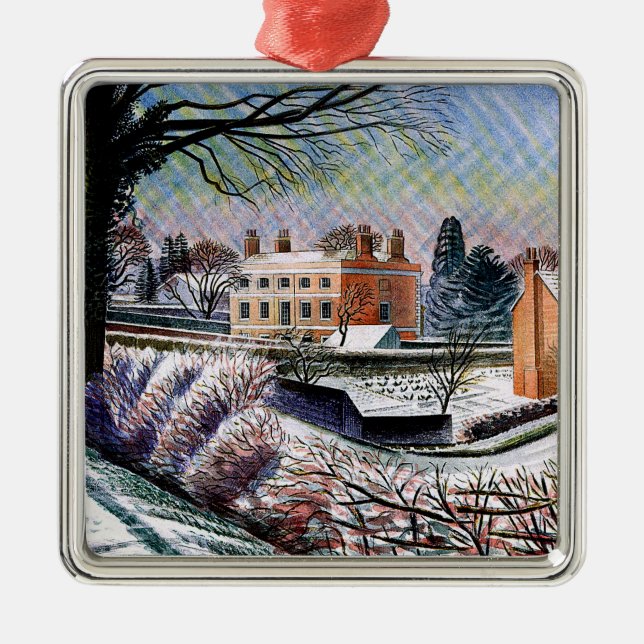 Adorno Metálico Ravilious - Vicarage en invierno (Frente)