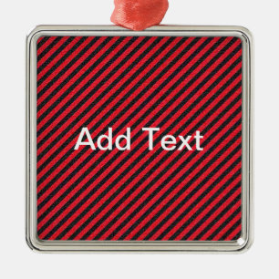 Adorno Metálico Rayas diagonales delgadas rojas negras