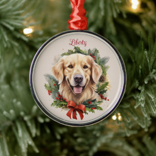 Adorno Metálico Raza de perro conmemorativo de mascota de Navidad