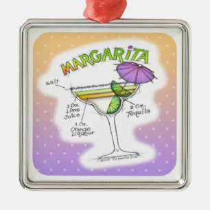 ADORNO METÁLICO RECETA DE MARGARITA COCTELERÍA ARTE