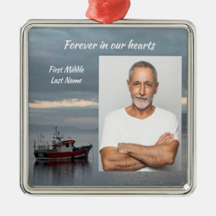 Adorno Metálico Recuerdo conmemorativo Barco de pesca Pescador