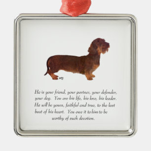 Adorno Metálico Recuerdo de Dachshund - Macho