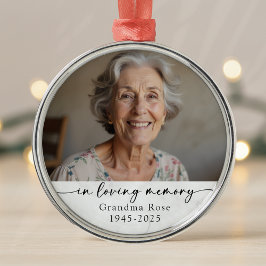 Adorno Metálico Recuerdo de Foto Personalizado en Memoria con Amor
