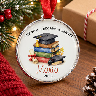 Adorno Metálico Recuerdo de graduación de Navidad, último año