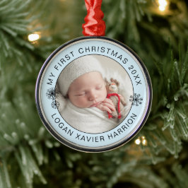 Adorno Metálico Recuerdo de la primera Navidad del bebé