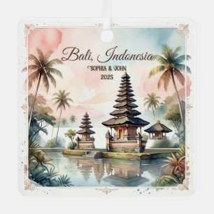 Adorno Metálico Recuerdo de luna de miel personalizado Bali Indone