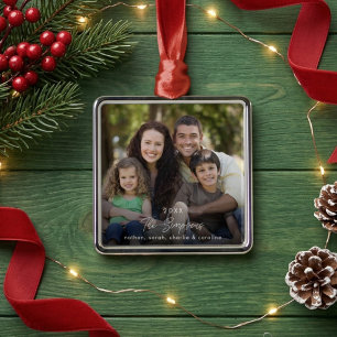 Adorno Metálico Recuerdo de Navidad con Foto Familiar