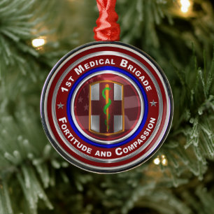 Adorno Metálico Recuerdo de Navidad de la 1ª Brigada Médica