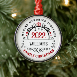 Adorno Metálico Recuerdo de Navidad personalizado con el nombre de