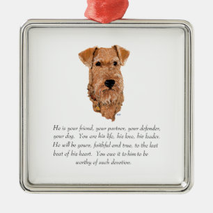 Adorno Metálico Recuerdo de Terrier Irlandés - Macho