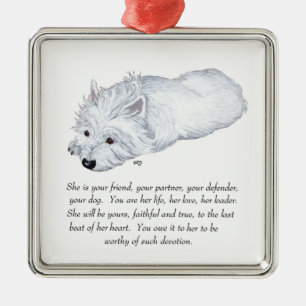 Adorno Metálico Recuerdo de West Highland White Terrier