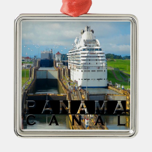 Adorno Metálico Recuerdo del Canal de Panamá (Frente)