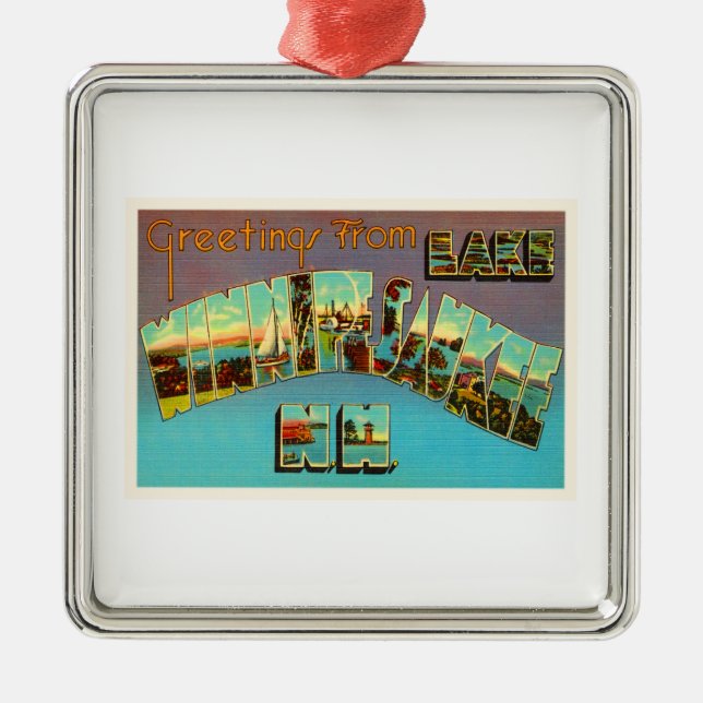 Adorno Metálico Recuerdo del viaje de Winnipesaukee New Hampshire (Frente)