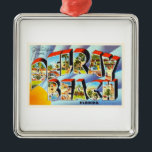 Adorno Metálico Recuerdo del viaje del vintage de Delray Beach la<br><div class="desc">Delray Beach,  la Florida FL

Un nostálgico,  imagen de la postal del recuerdo del viaje del vintage,  un diseño retro auténtico. ¡Saludos de los American Travelogue Virtual Touring Company!</div>