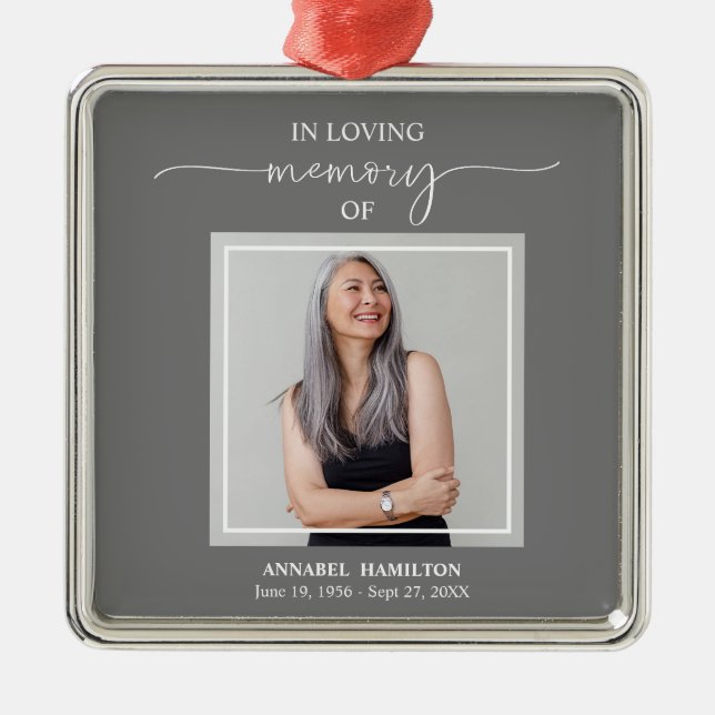 Adorno Metálico Recuerdo fotográfico de caligrafía memoria Ornam M (Frente)