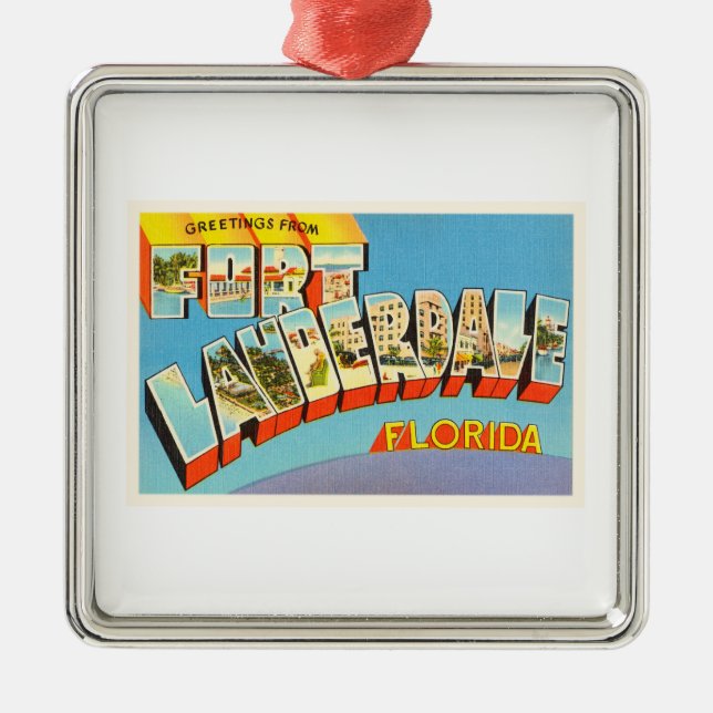 Adorno Metálico Recuerdo viejo del viaje del Fort Lauderdale #2 la (Frente)