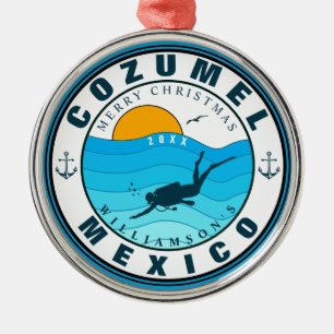 Adorno Metálico Recuerdos de vacaciones de buceo Cozumel Mexico