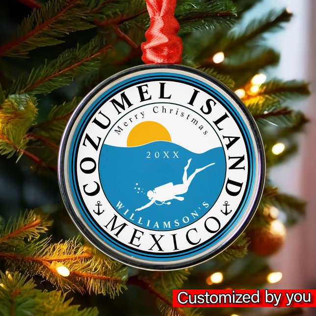 Adorno Metálico Recuerdos de vacaciones de buceo Cozumel Mexico (Subido por el creador)