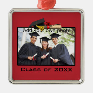 Adorno Metálico Red Añadir tu foto / año de graduación