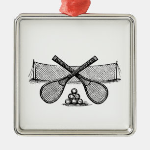 Adorno Metálico Red deportiva de tenis vintage, raquetas cruzadas,